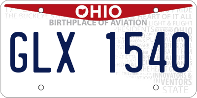 OH license plate GLX1540