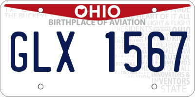OH license plate GLX1567