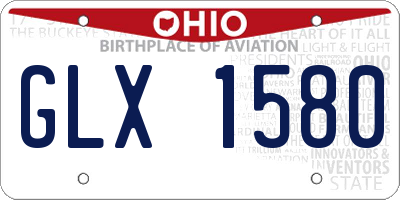 OH license plate GLX1580