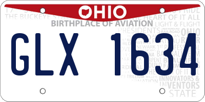 OH license plate GLX1634