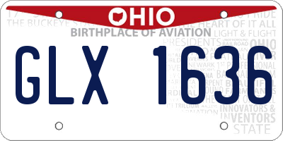 OH license plate GLX1636