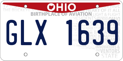 OH license plate GLX1639