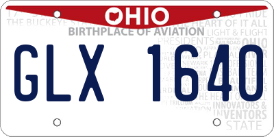 OH license plate GLX1640