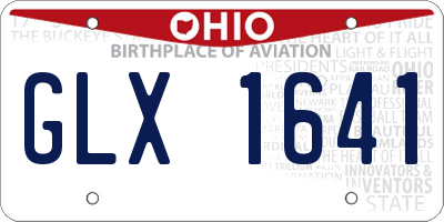 OH license plate GLX1641