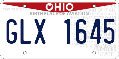 OH license plate GLX1645