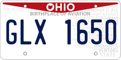 OH license plate GLX1650