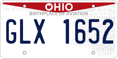 OH license plate GLX1652