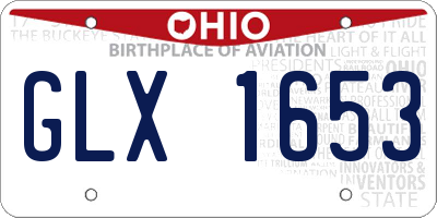 OH license plate GLX1653