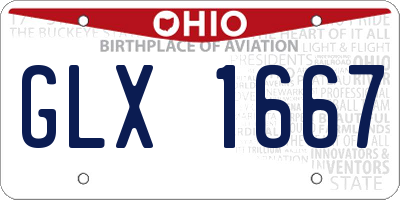 OH license plate GLX1667