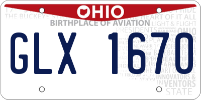 OH license plate GLX1670