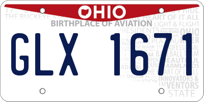 OH license plate GLX1671