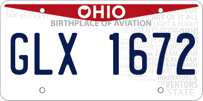 OH license plate GLX1672