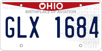 OH license plate GLX1684