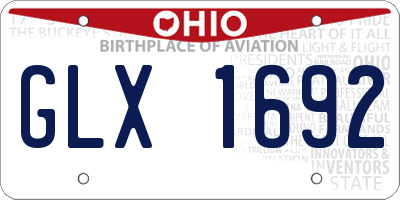 OH license plate GLX1692