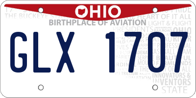 OH license plate GLX1707
