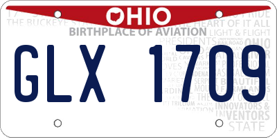 OH license plate GLX1709