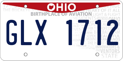OH license plate GLX1712
