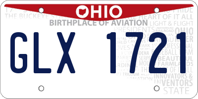 OH license plate GLX1721