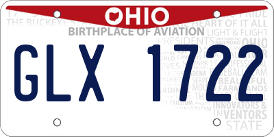 OH license plate GLX1722