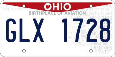 OH license plate GLX1728