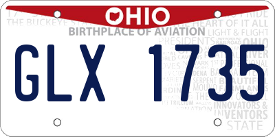 OH license plate GLX1735