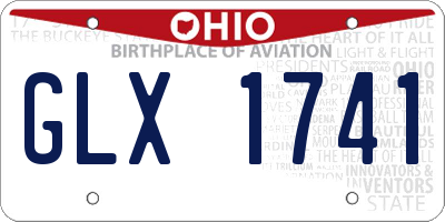 OH license plate GLX1741