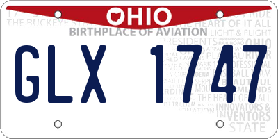 OH license plate GLX1747