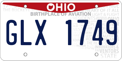 OH license plate GLX1749