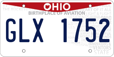 OH license plate GLX1752
