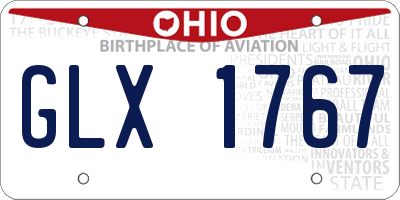 OH license plate GLX1767