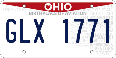 OH license plate GLX1771