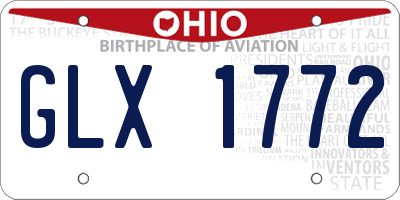 OH license plate GLX1772