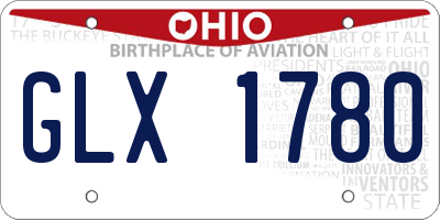 OH license plate GLX1780