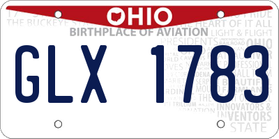OH license plate GLX1783