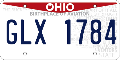 OH license plate GLX1784