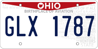 OH license plate GLX1787