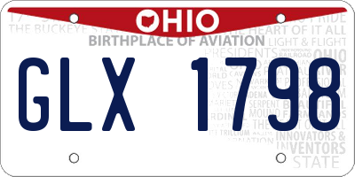OH license plate GLX1798