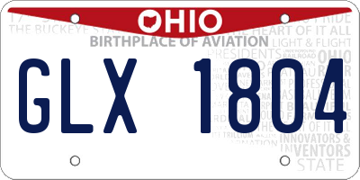 OH license plate GLX1804