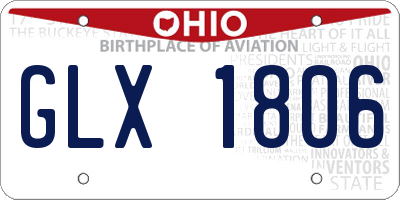 OH license plate GLX1806