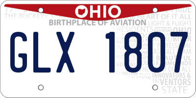 OH license plate GLX1807