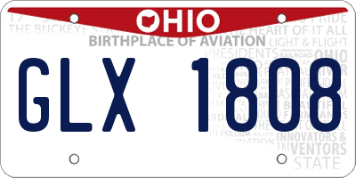 OH license plate GLX1808