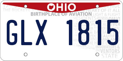 OH license plate GLX1815