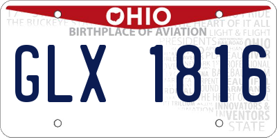 OH license plate GLX1816