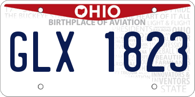 OH license plate GLX1823
