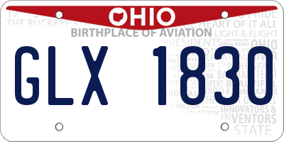 OH license plate GLX1830