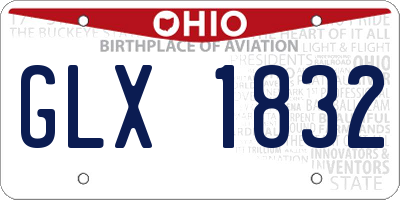 OH license plate GLX1832