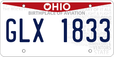 OH license plate GLX1833
