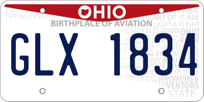 OH license plate GLX1834