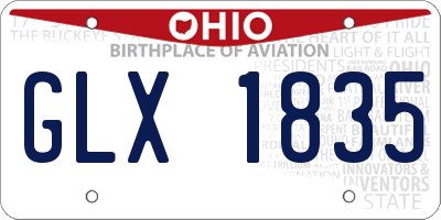 OH license plate GLX1835