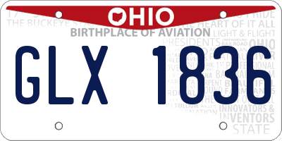 OH license plate GLX1836